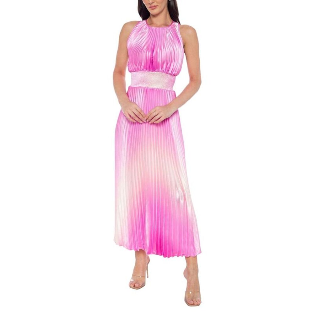 Marina Womens Charmeuse Maxi Dress, Pink